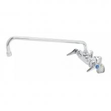 T&S Brass B-0239 - Double Pantry Faucet, Wall Mount, Adjustable Centers, 16'' Swing Nozzle, Lever Handles