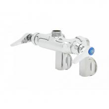 T&S Brass B-0240-LN - Double Pantry Swivel Faucet, Wall Mount, Adjustable Centers, Integral Stops, Less Nozzle