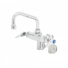 T&S Brass B-0242 - Double Pantry Faucet, Wall Mount, Adjustable Centers, Integral Stops, 6'' Swing Nozzle