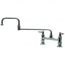 T&S Brass B-0245 - Double Pantry Faucet, Deck Mount, 8'' Centers, 18'' Double-Joint Swing Nozzle