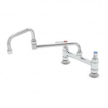 T&S Brass B-0246 - Double Pantry Faucet, Deck Mount, 8'' Centers, 15'' Double-Joint Swing Nozzle