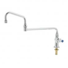 T&S Brass B-0255-18DJX-CR - Single Pantry Faucet, Single Hole, Deck Mount, Cerama, 18'' Double-Joint Swing Nozzle