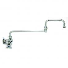 T&S Brass B-0260 - Single Pantry Faucet, Single Hole Base, Wall Mount, 18'' Double Joint Swing Nozzle