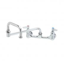 T&S Brass B-0265-BST - Double Pantry Faucet, Wall Mount, 8'' Centers, 18'' Double Joint Swing Nozzle,