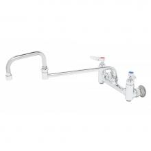 T&S Brass B-0265-BST - Double Pantry Faucet, Wall Mount, 8'' Centers, 18'' Double Joint Swing Nozzle,