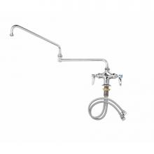 T&S Brass B-0268 - Dual Pantry Faucet, Single Hole Base, Special 24'' Double-Joint Swing Nozzle
