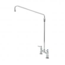 T&S Brass B-0280 - 8'' Deck Mount Mixing Faucet, Elevated 18'' Swing Nozzle, 1/2'' NPT