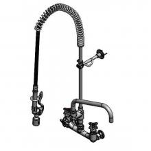 T&S Brass B-0287-427-BC - Big-Flow Pre-Rinse Unit, 8'' Wall Mount, 12'' Add-On Faucet, B-0107-C Spray Va