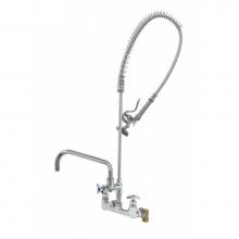 T&S Brass B-0287 - Big-Flo Pre-Rinse Unit: 8'' Wall Mount, 12'' Add-On Faucet, Spray Valve