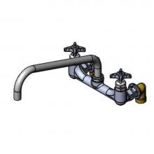 T&S Brass B-0290-BT - Big-Flo Mixing Faucet, 8'' Wall Mount, 12'' Swing Nozzle, Inlet Elbows, 3/4&ap