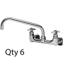 T&S Brass B-0290-M - Big-Flo Mixing Faucet, Wall Mount, 8'' Centers, 12'' Swing Nozzle, LL Inlets (