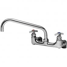 T&S Brass B-0290 - Big-Flo Mixing Faucet, 8'' Wall Mount, 12'' Swing Nozzle, 00LL Inlet Elbows