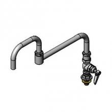T&S Brass B-0296-18DJ-CKP - Big-Flo Single Pantry Faucet, Deck Mount, 18'' Double-Joint Swing Nozzle w/ Plain-End, &