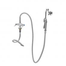 T&S Brass B-0300-102A-CR - Dual Pantry Base Faucet with B-0102-A Hose & Hook Nozzle, Ceramas, B-0104-D Wall Hook