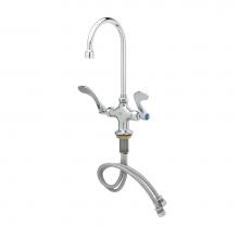 T&S Brass B-0300-VR4 - Double Pantry Faucet, Rigid Gooseneck, Vandal Resistant, Wrist Action Handles