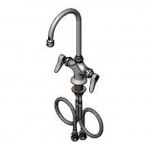 T&S Brass B-0302 - Double Pantry Faucet, Single Hole Base, Gooseneck, Vandal Resistant Aerator