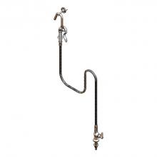 T&S Brass B-0305-102A-CR - Single Pantry Base Faucet with B-0102-A Hose & Hook Nozzle, Cerama, B-0104-D Wall Hook