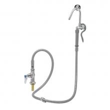 T&S Brass B-0305-102A-CR - Single Pantry Base Faucet with B-0102-A Hose & Hook Nozzle, Cerama, B-0104-D Wall Hook