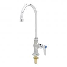 T&S Brass B-0305-CR-TL - Single Pantry Faucet, Deck Mount, Cerama, Swivel/Rigid Gooseneck, Tin-Lined