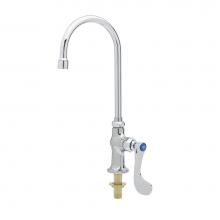 T&S Brass B-0308-04 - Single Pantry Faucet, Deck Mount, Swivel Gooseneck, Non-Splash Aerator, Wrist Blade Handle