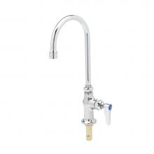 T&S Brass B-0308-QT-WS - Single Pantry Faucet, Quarter-Turn Eterna, Lever Handle, Swivel Gooseneck, 1.5 GPM Aerator