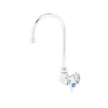 T&S Brass B-0310 - Single Pantry Faucet, Wall Mt, Swivel/Rigid Gooseneck, 4-Arm Handle, 1/2'' NPT Female In