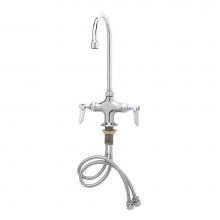 T&S Brass B-0314 - Double Pantry Faucet, Swivel Gooseneck, Vandal Resistant Handles & Aerator