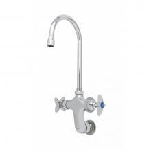 T&S Brass B-0316 - Vertical Double Pantry Faucet, Wall Mount, Rigid/Swivel Gooseneck with Stream Regulator