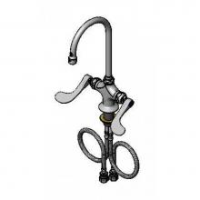 T&S Brass B-0317 - Faucet, Single Hole, Deck Mount, Swivel Gooseneck, 4'' Wrist Handles, 2.2 GPM Aerator