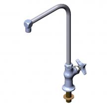 T&S Brass B-0318-02 - Faucet, Single Temp, High-Arc Gooseneck, 4-Arm Handle & Red Index, 2.2 GPM Aerator