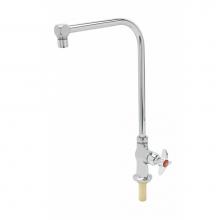 T&S Brass B-0318-02 - Faucet, Single Temp, High-Arc Gooseneck, 4-Arm Handle & Red Index, 2.2 GPM Aerator