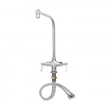 T&S Brass B-0318-03 - Mixing Faucet, Single Hole, High-Arc Gooseneck, Lever Handles, 2.2 GPM Aerator