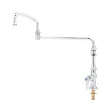T&S Brass B-0319-01 - Single Pantry Faucet, Special 18'' Double-Joint Swing Nozzle, 4-5/8'' Extensio