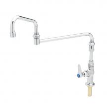 T&S Brass B-0319-01 - Single Pantry Faucet, Special 18'' Double-Joint Swing Nozzle, 4-5/8'' Extensio