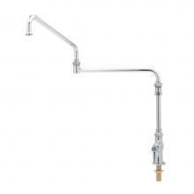 T&S Brass B-0319-03 - Single Pantry Faucet, Special 24'' Double-Joint Swing Nozzle, 4-5/8'' Extensio