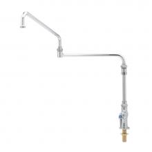 T&S Brass B-0319-04 - Single Pantry Faucet, Special 24'' Double-Joint Swing Nozzle, 7-5/8'' Extensio
