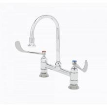 T&S Brass B-0322 - 8'' Deck Mount Medical Faucet, Swivel/Rigid Gooseneck w/2.2 GPM Rosespray, 6''