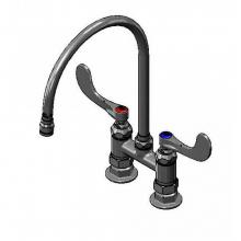 T&S Brass B-0324-129X - 4'' c/c DECK MOUNTED SURGICAL FAUCET, 135X GOOSENECK, 4'' WRIST ACTION HANDLES