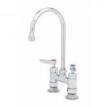 T&S Brass B-0325-CR - 4'' c/c Double Pantry Faucet, Swivel Gooseneck, Lever Handles, 00AA Inlets & Ceramas