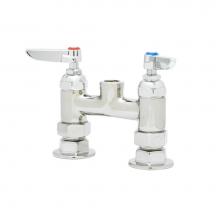 T&S Brass B-0325-LN - Double Pantry Swivel Base Faucet, Deck Mount, 4'' Centers, Less Nozzle
