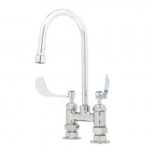T&S Brass B-0328 - 4''c/c Deck Mount Bar Faucet w/ 2.2 GPM Aerator,B-WH4 HANDLES