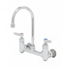 T&S Brass B-0331-BST - Faucet, Wall Mount, 8'' Centers, Swivel Gooseneck, Built-In Stops