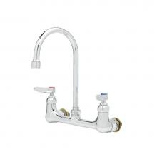 T&S Brass B-0331-CC - Faucet, Wall Mount, 8'' Centers, Swivel Gooseneck, 1/2'' NPT Male Inlets