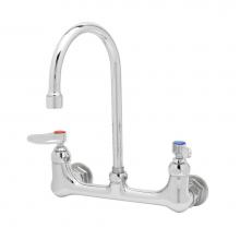 T&S Brass B-0331 - Faucet, Wall Mount, 8'' Centers, Eternas, Swivel Gooseneck, Lever Handles