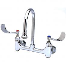 T&S Brass B-0352-04 - Medical Faucet, Wall Mount, 8'' Centers, Swivel/Rigid GN, 2.2 GPM Rosespray, Built-In St