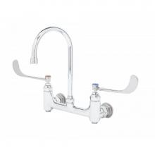 T&S Brass B-0353 - Medical Faucet,8'' Wall Mount,Swive/Rigid Gooseneck, 6'' Wrist Handles, Built-