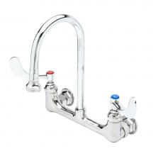 T&S Brass B-0357 - 8'' Wall Mount Faucet, S/R Gooseneck, 2.2 GPM Rosespray Outlet, Cerama w/ Check Valves