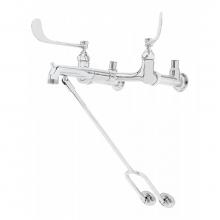 T&S Brass B-0362 - Service Sink Faucet, 8'' Wall Mount, Wall Brace, 6'' Wrist Handles, JJ Integra