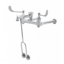 T&S Brass B-0363 - Service Sink Faucet, Wall Mount, 8'' Centers, Vac. Breaker, Wrist Handles, Built-In Stop