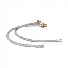 T&S Brass B-0425-KIT - Inlet Supply Nipple Kit with 24'' Flex Hoses (3/8'' Compression)